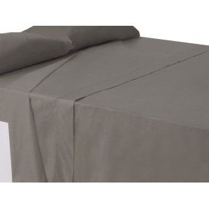 Sábana encimera gris cama 150 