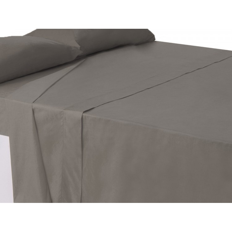 Sábana encimera gris cama 150 