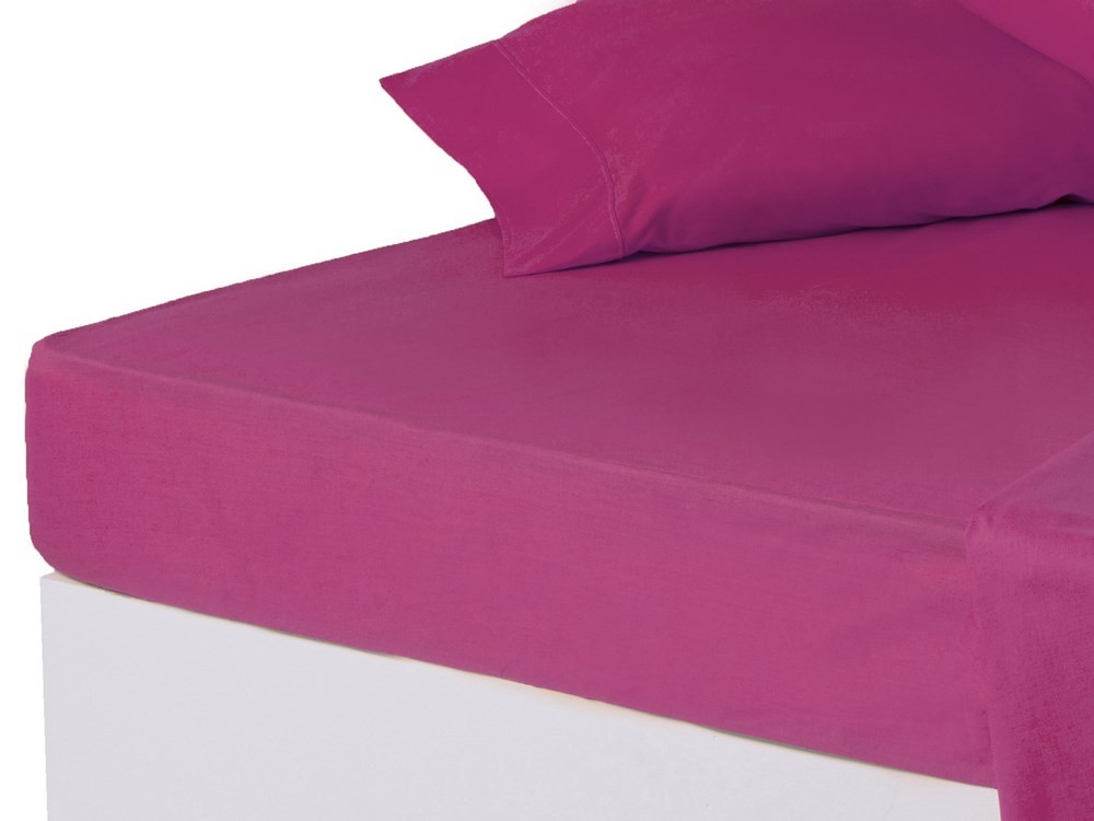 Sábana bajera fucsia cama 150 cm