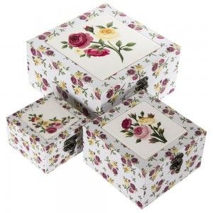 Set de 3 cajas de mdf/cerámica
