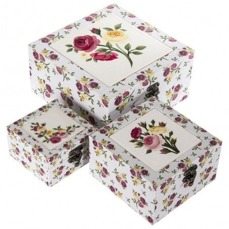 Set de 3 cajas de mdf/cerámica