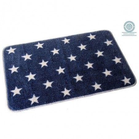 Alfombra de baño azul con estrellas (45x70 cm)