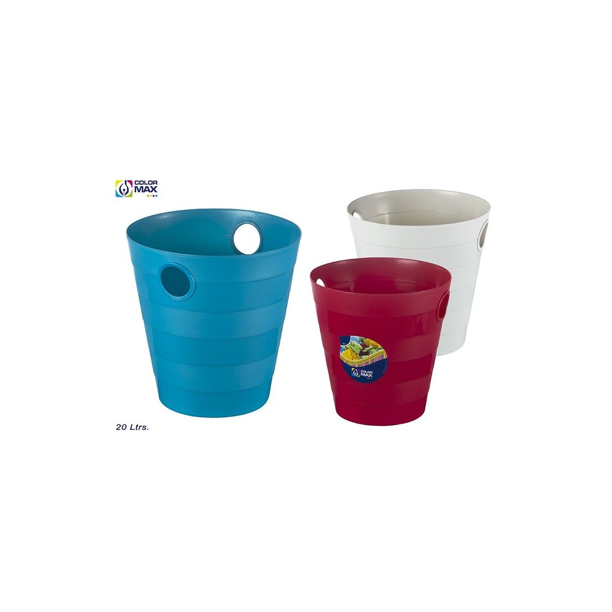 Papelera redonda. 3 colores