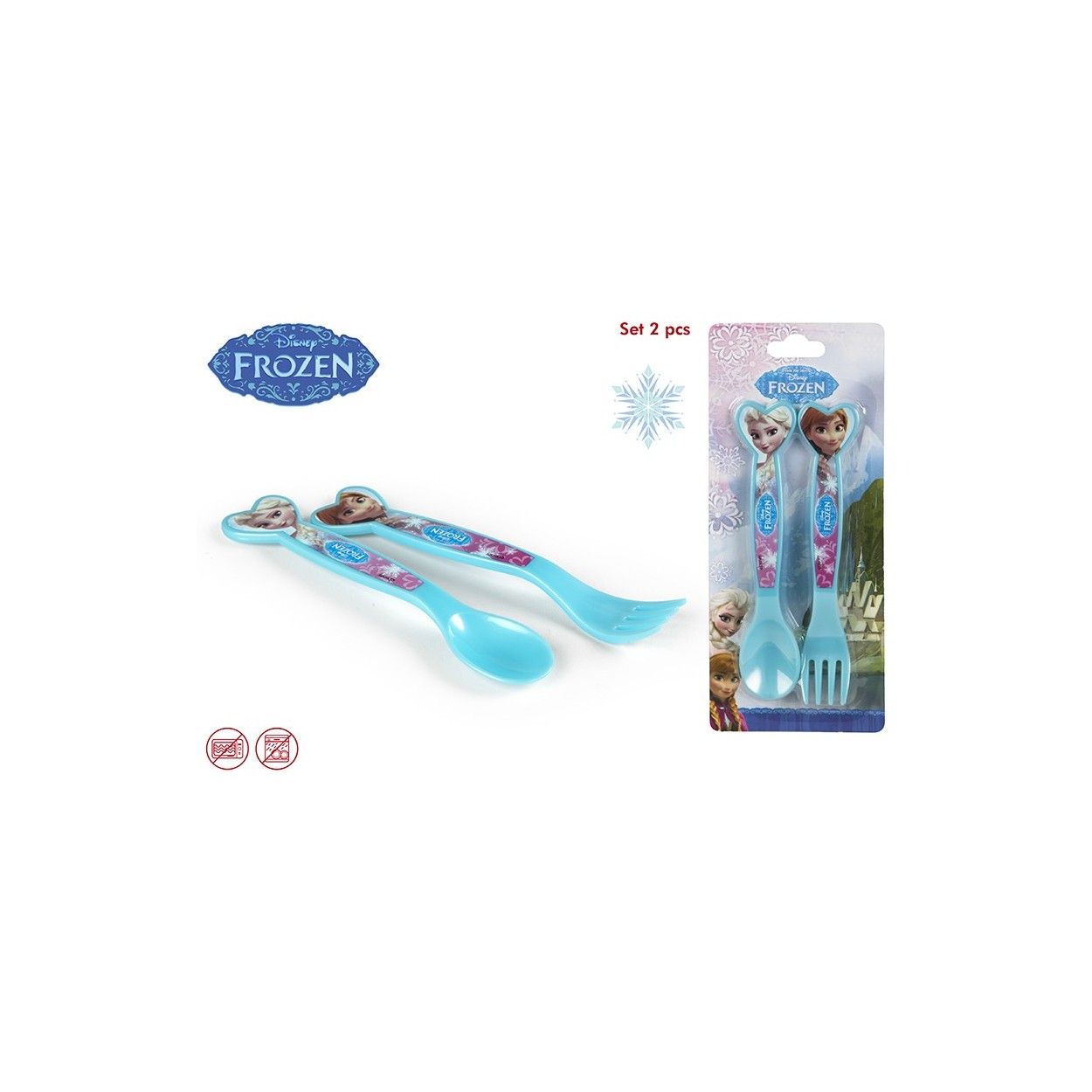 Cubiertos de plástico Frozen. Set 2 piezas