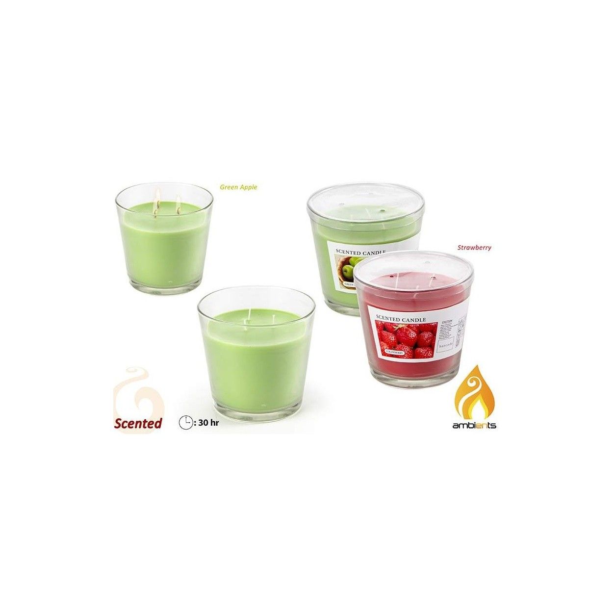Vela aromática en vaso. 2 aromas