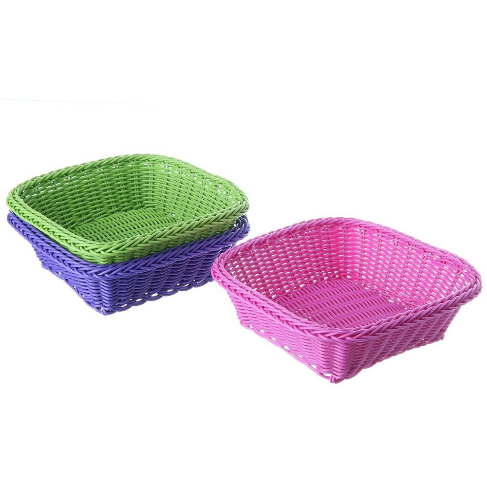 Cesta cuadrada (20x20x7 cm). 3 colores