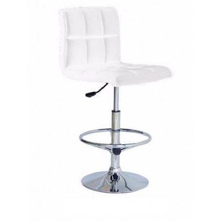 Taburete hidráulico en blanco