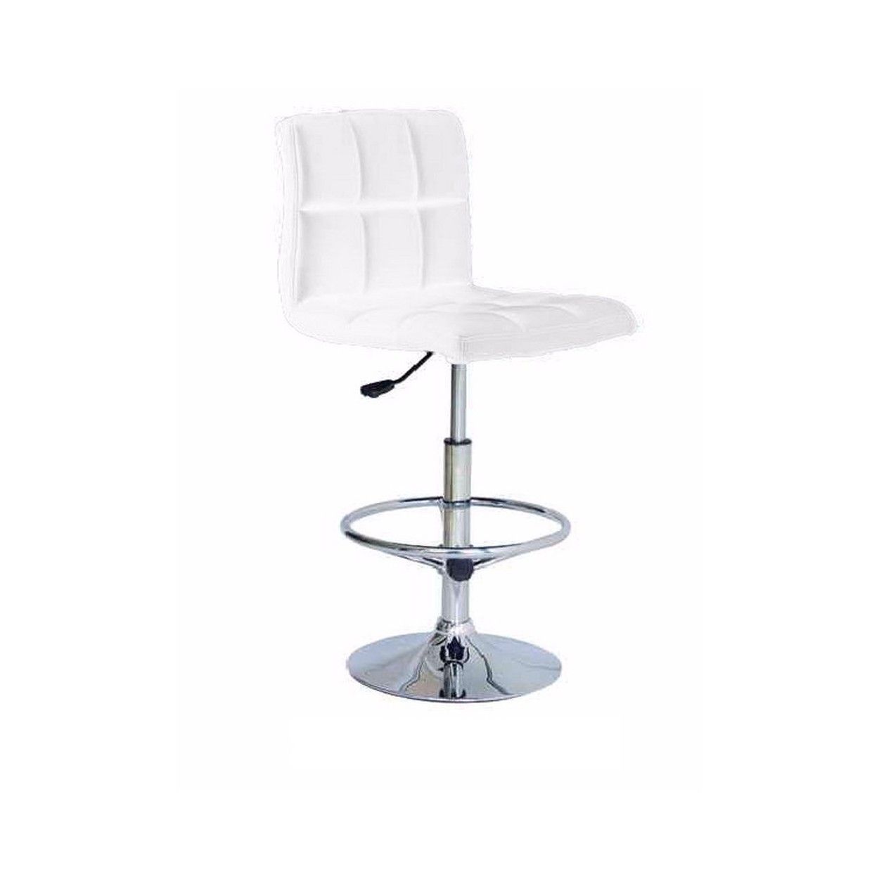 Taburete hidráulico en blanco