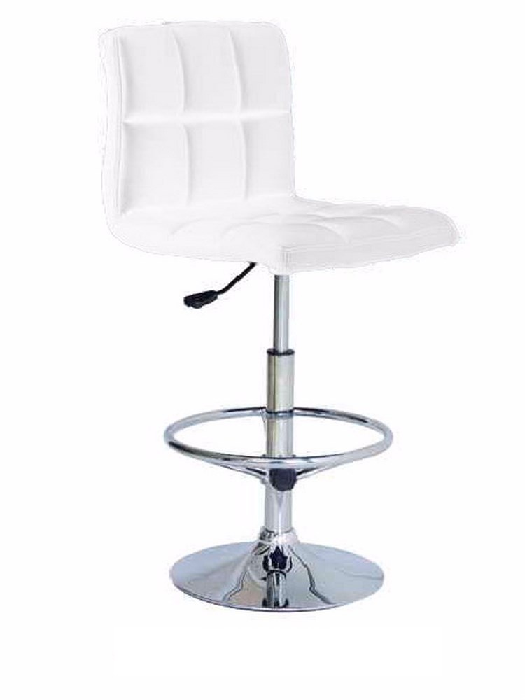 Taburete hidráulico en blanco