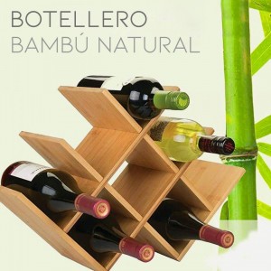 BOTELLERO BAMBÚ NATUR 8 BOTELLAS