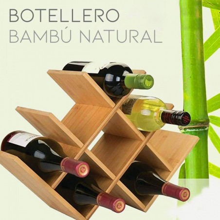 BOTELLERO BAMBÚ NATUR 8 BOTELLAS