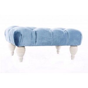 Mueble descalzador de terciopelo (52x35x25 cm). Azul