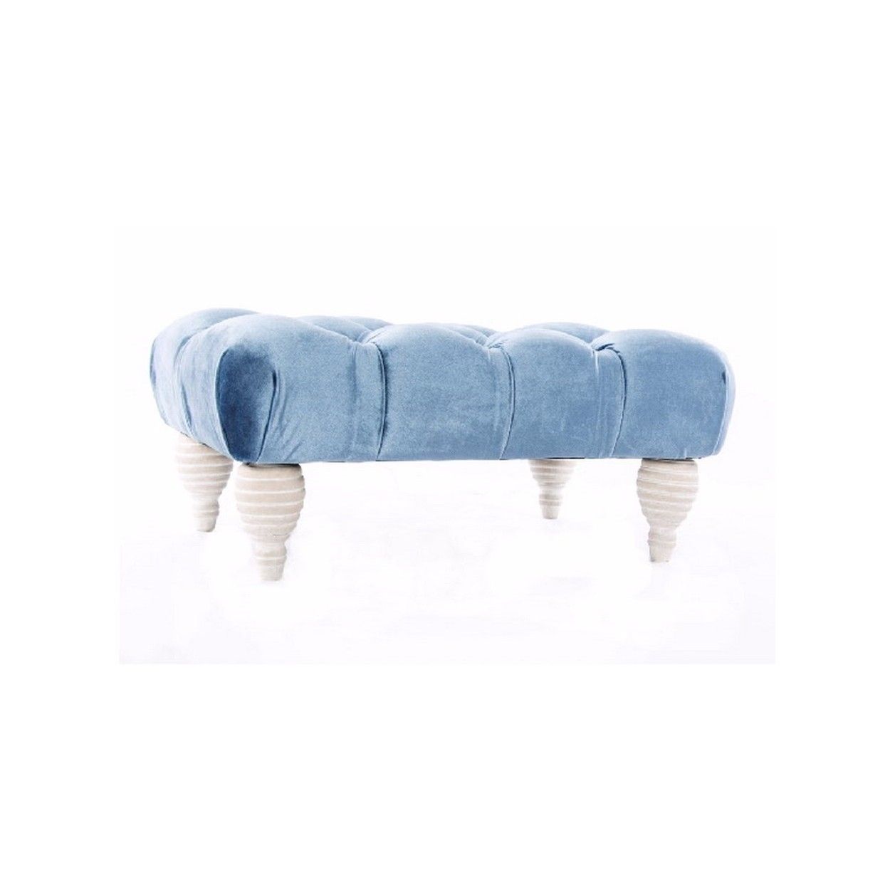 Mueble descalzador de terciopelo (52x35x25 cm). Azul