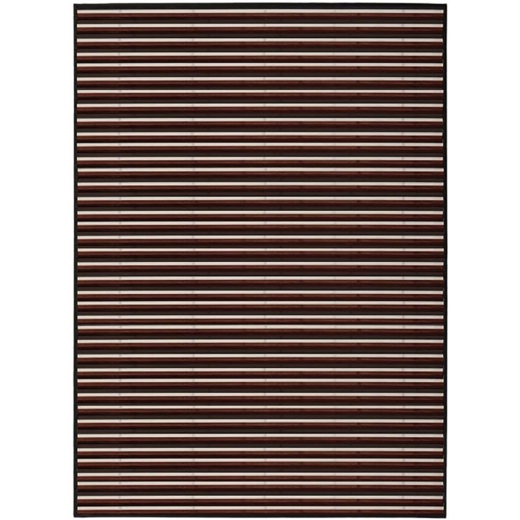 ALFOMBRA BAMBÚ MARRÓN RAYAS