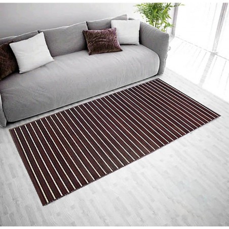 ALFOMBRA BAMBÚ MARRÓN RAYAS