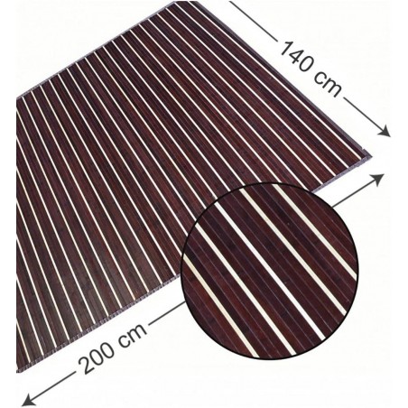 ALFOMBRA BAMBÚ MARRÓN RAYAS