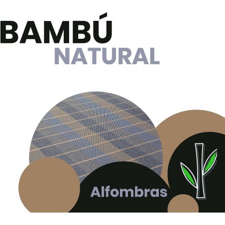 ALFOMBRA BAMBÚ CUADROS AZUL 75X180