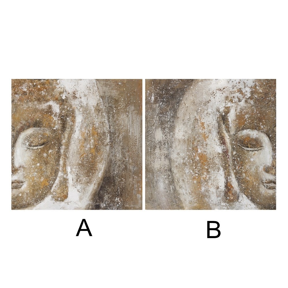 CUADRO DECORATIVO BUDA BEIGE MARRÓN 60X60CM