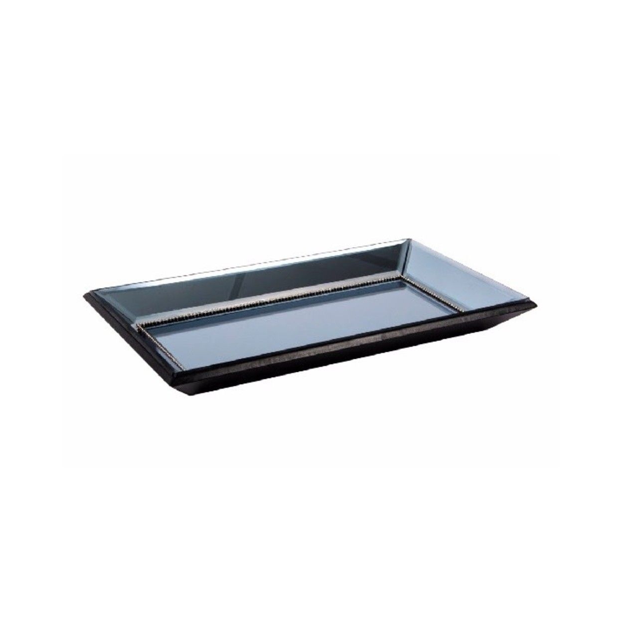 Bandeja de madera y cristal (34x18.5x3.5 cm)