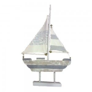 Velero de madera y tela (41x9x71 cm)