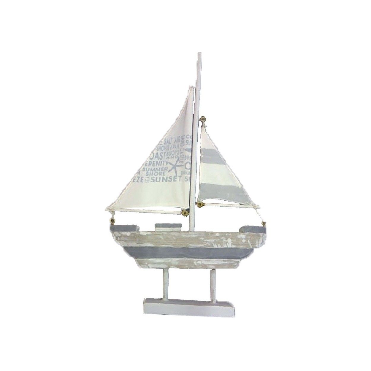 Velero de madera y tela (41x9x71 cm)