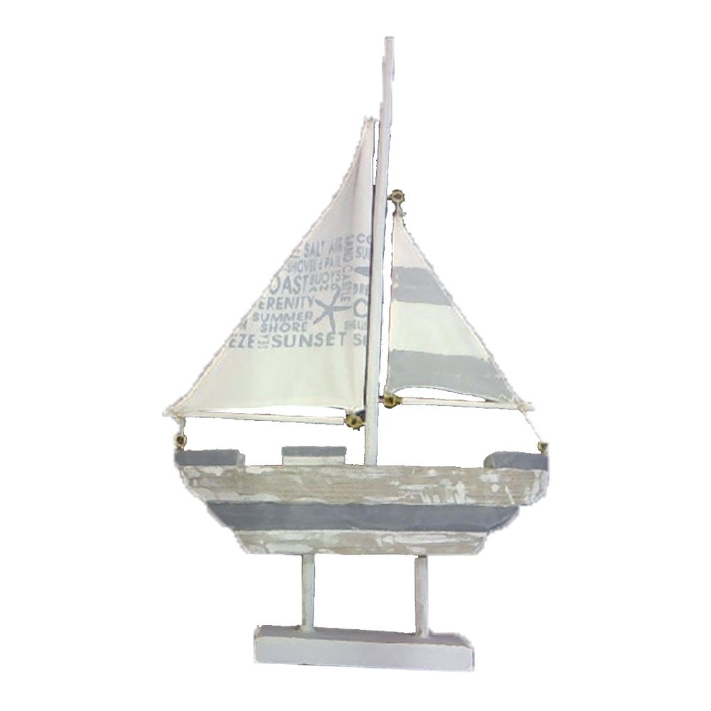 Velero de madera y tela (41x9x71 cm)