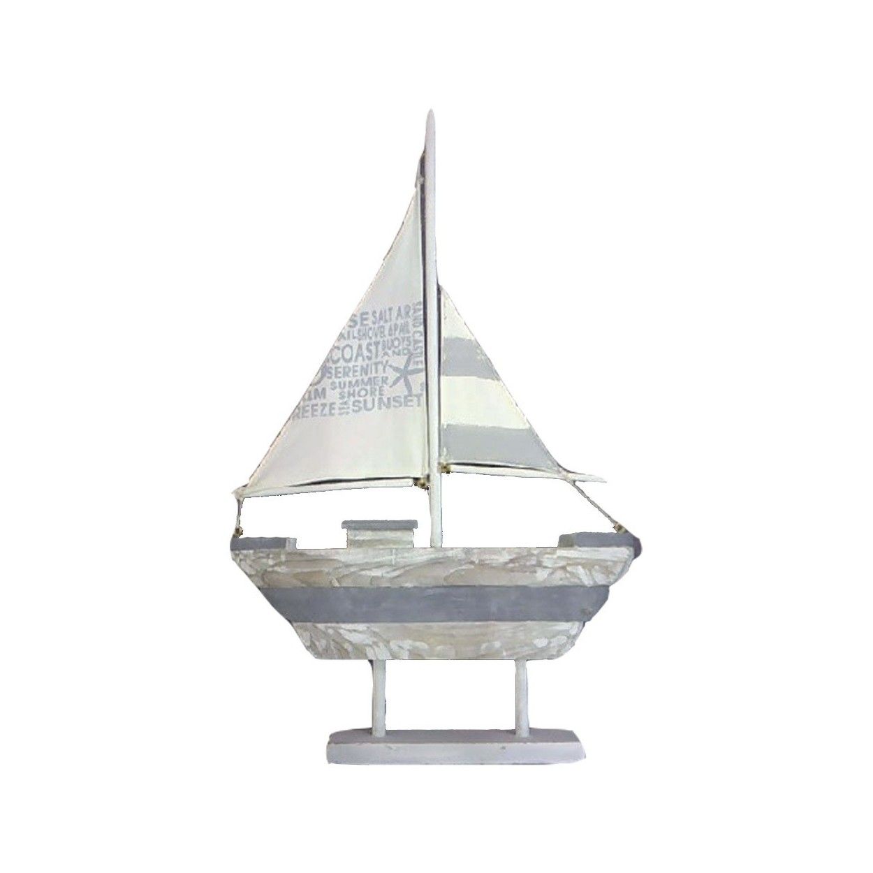 Velero de madera y tela (55x7x31 cm)