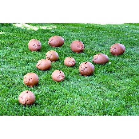 Hucha cerdito de barro cocido