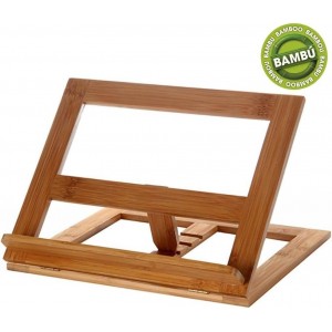 Soporte para libros plegable de bambú