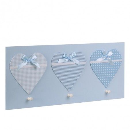 Percha infantil azul madera (72x30x3,50)