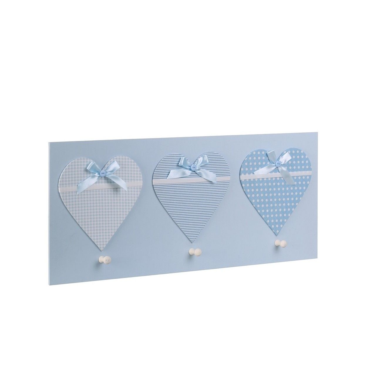 Percha infantil azul madera (72x30x3,50)