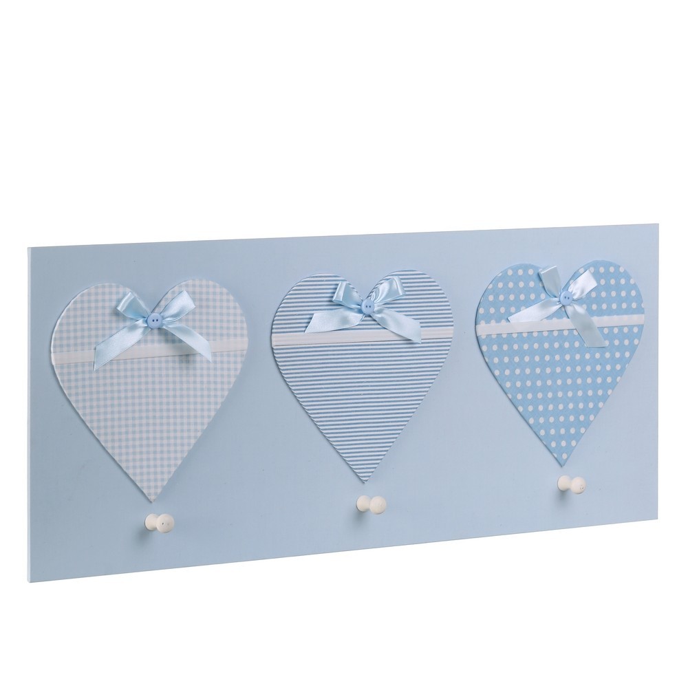 Percha infantil azul madera (72x30x3,50)