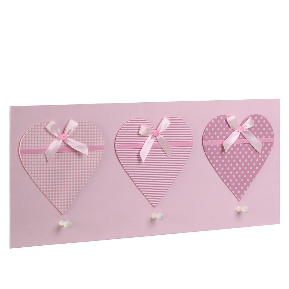 Percha infantil rosa madera (72x30x3,50)