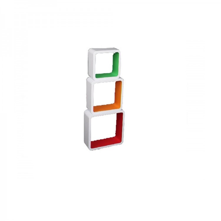 ESTANTERÍA DE MÓDULOS DE MADERA COLOR BLANCO (27x27x10)