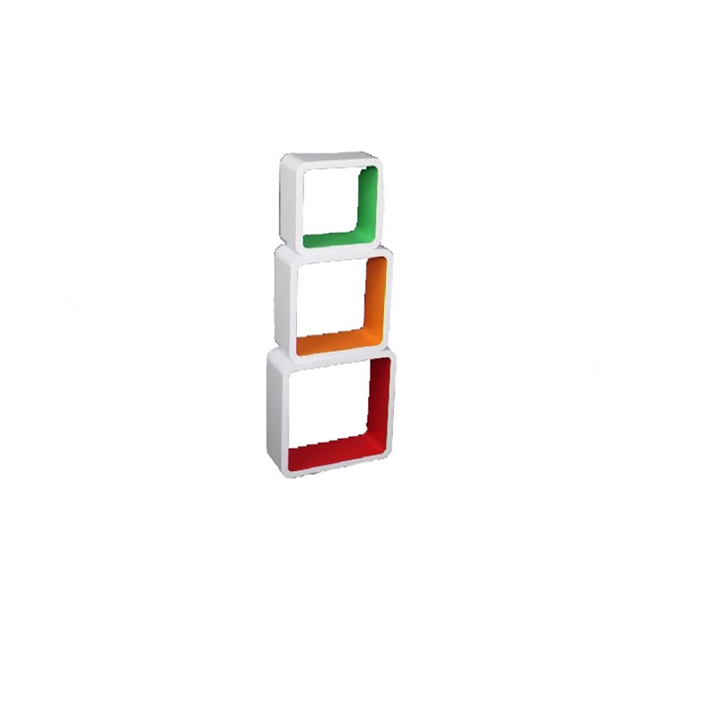 ESTANTERÍA DE MÓDULOS DE MADERA COLOR BLANCO (27x27x10)