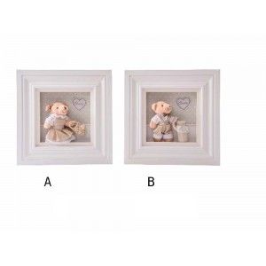 Cuadro en madera con peluche (31x31x5)
