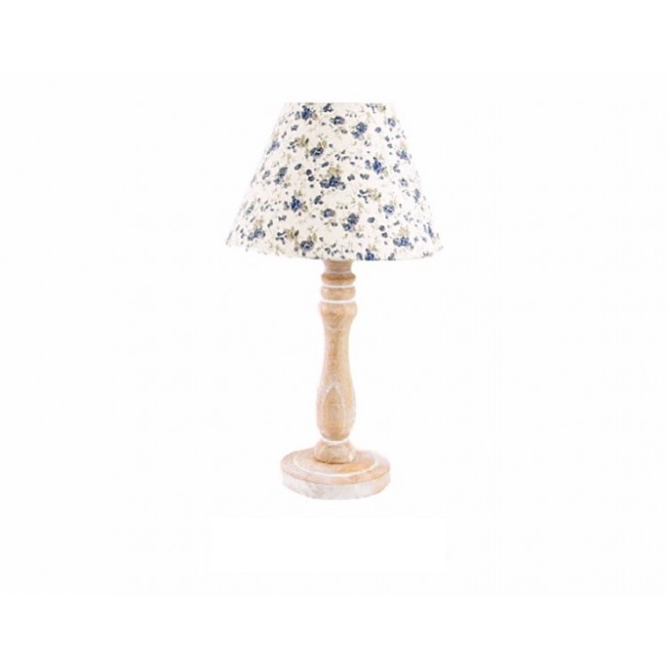 Lámpara de mesa en madera - Modelo floral (22x40 cm)
