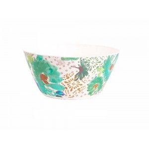 Bol para ensalada de bambú reciclado - Modelo floral (25.5x11.5 cm)