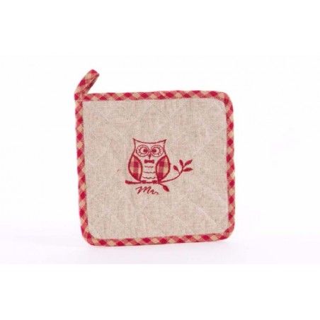 Agarrador de cocina de algodón - Modelo búho (20x20 cm)