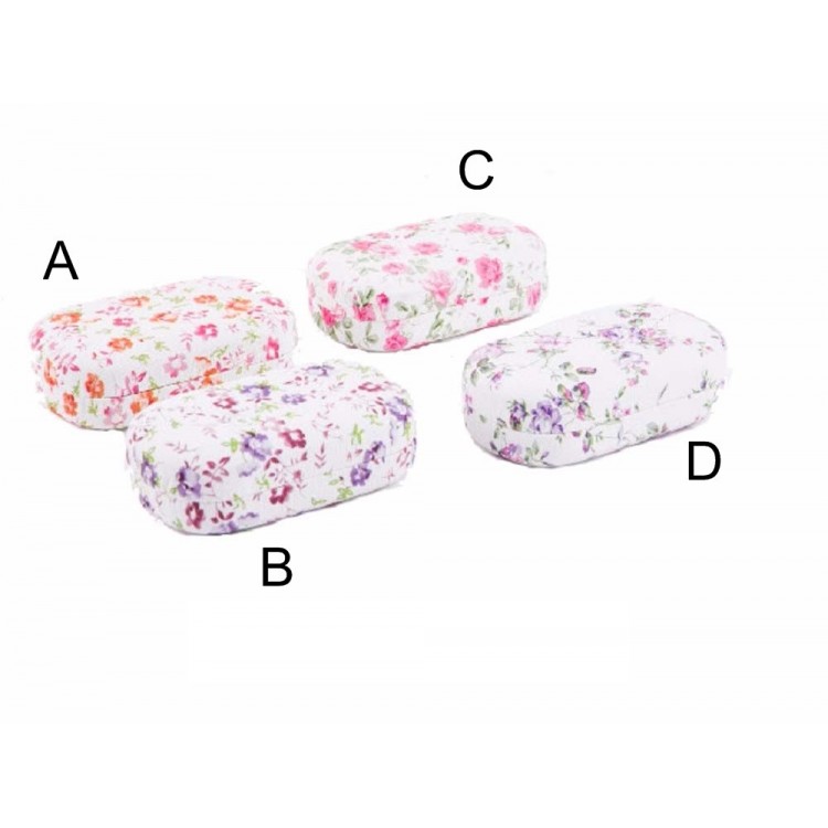 Estuche para lentillas - Modelo flores (9.6x5.7x3 cm)