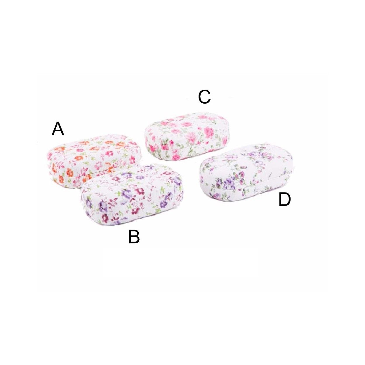 Estuche para lentillas - Modelo flores (9.6x5.7x3 cm)