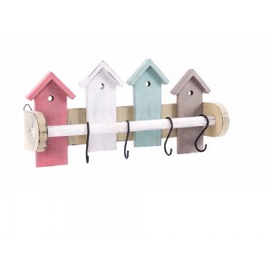 Perchero de pared en madera (39,5x8,7x17,5)