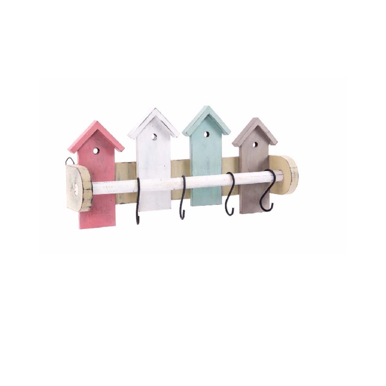 Perchero de pared en madera (39,5x8,7x17,5)