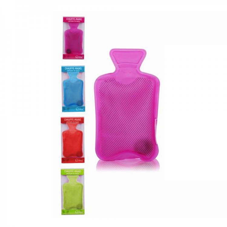Calienta Manos forma de Botella 4 colores (rosa,rojo,azul y verde) 11.5x6.5 cm)