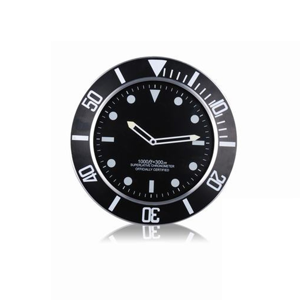 Reloj de Pared Negro 35 cm de diámetro 