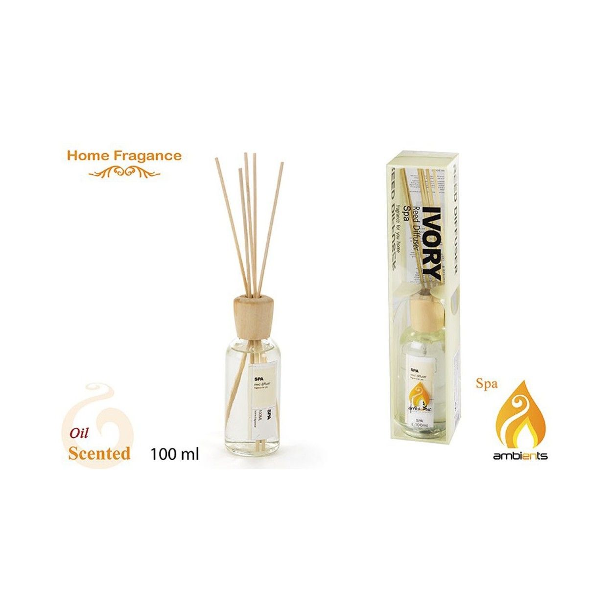 Difusor de aroma en bote de cristal (100 ml) - Modelo Spa