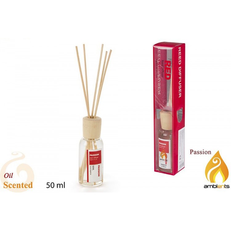 Difusor de aroma en bote de cristal - Modelo pasión (50 ml)