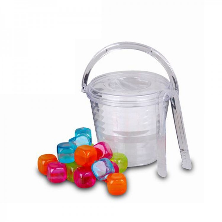 Cubo con Cubitos de Hielo Reutilizables + Pinzas