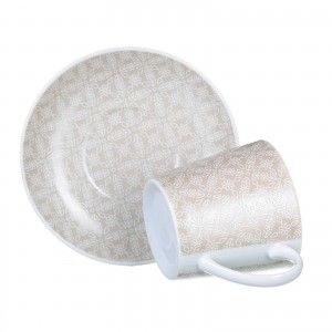 Set cuatro tazas y platos de té - Modelo floral