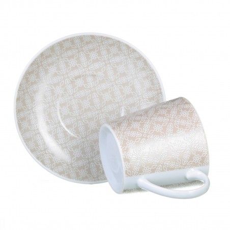 Set cuatro tazas y platos de té - Modelo floral